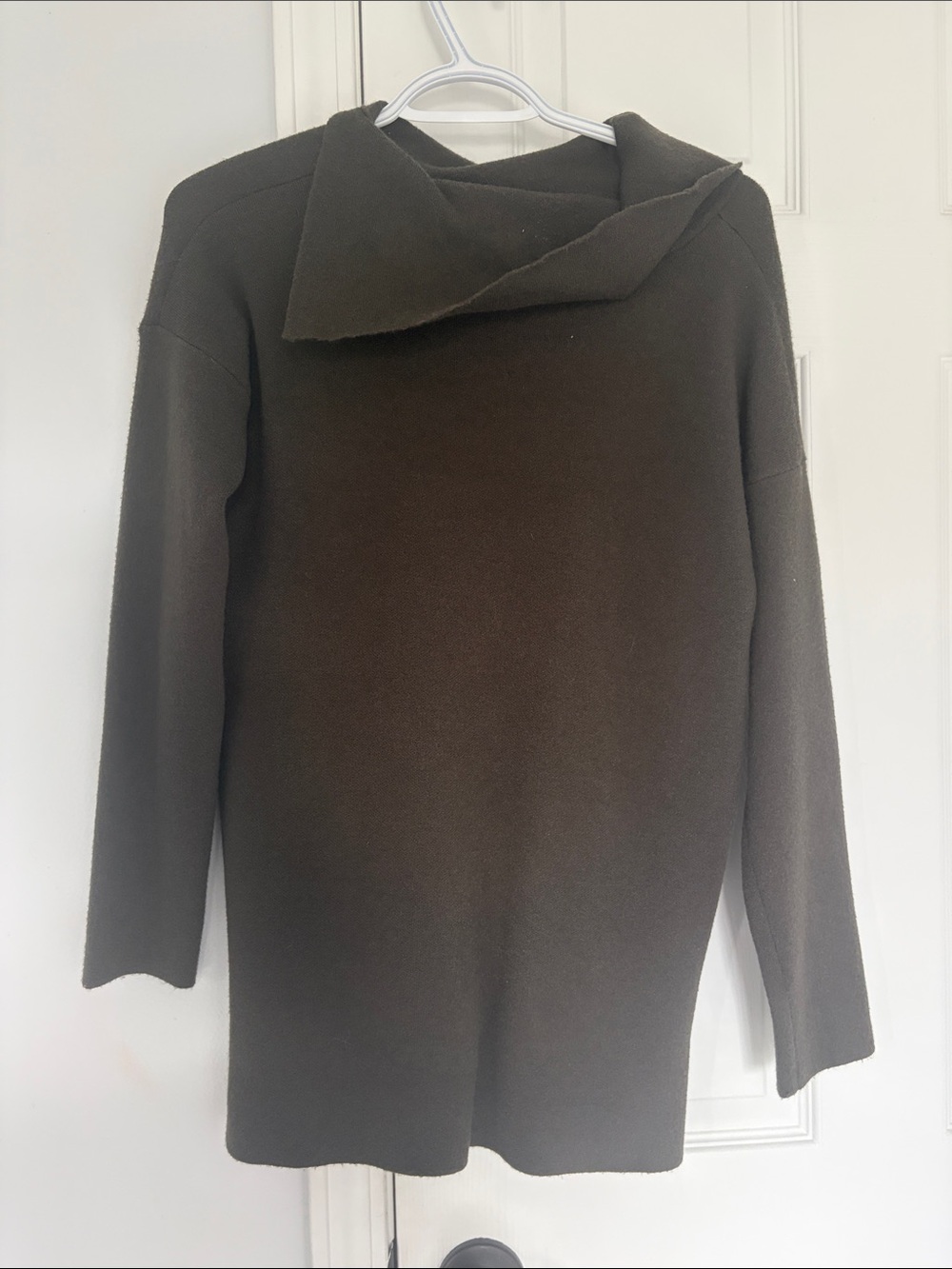 Women’s Olive Green Funnel Neck Sweater